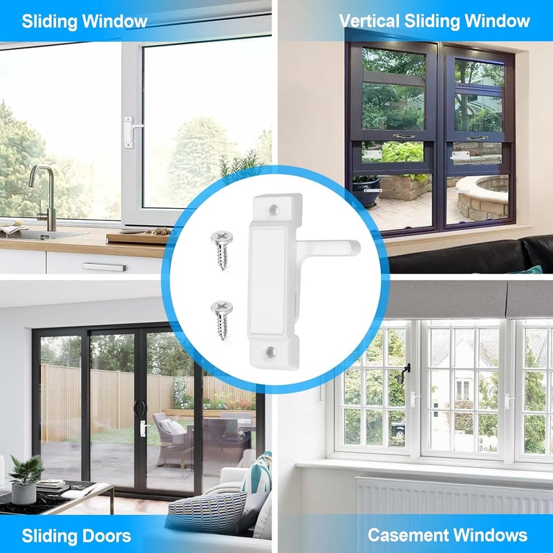 HIMOMO 10 Pack Window Latch, White Window Locks Replacement Cam Action Sash Locks Window Latches Replacement Sash Locks for Vertical and Horizontal Sliding Windows Double Hung Windows - Image 4